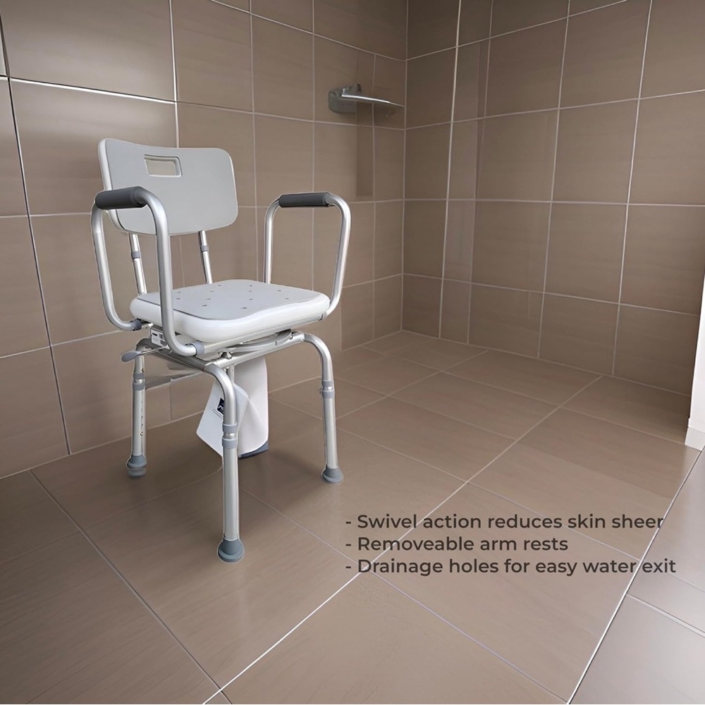 The BEST MOBB+ 3.0 Premium Bathroom Swivel Shower Chair Bath BenchBack360 Degree